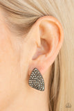 Supreme Sheen - Paparazzi Accessories - Black Rhinestone Earrings