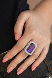 A Grand STATEMENT-MAKER - Paparazzi Accessories - Purple Rhinestone silver Ring