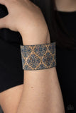 Cork Culture - Paparazzi Accessories - Blue Floral Snap Bracelet