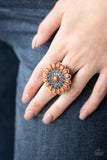 Posy Paradise - Paparazzi Accessories - Orange Flower Ring