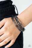 A Piece of The Action - Paparazzi Accessories - Black Gunmetal Bangle Bracelet