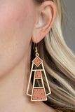 Retro Minimalist - Paparazzi Accessories - Brown Earring