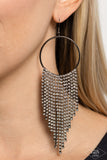 Streamlined Shimmer - Paparazzi Accessories - Black Rhinestone Earrings