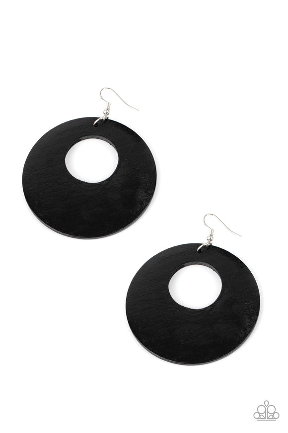 Island Hop - Paparazzi Accessories - Black Earrings