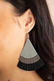 Huge Fanatic - Paparazzi Accessories - Black Gray Multi Earrings