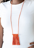 Between You and MACRAME - Paparazzi Accessories - Orange Necklace