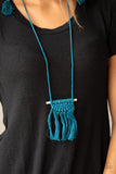 Between You and MACRAME - Paparazzi Accessories - Blue Necklace