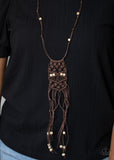 Macrame Majesty - Paparazzi Accessories - Brown Necklace