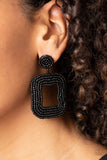 Beaded Bella - Paparazzi Accessories - Black Bead Earrings