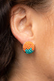 As Happy As Can BEAD - Paparazzi Accessories - Orange Bead Post Earring