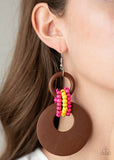 Beach Day Drama - Paparazzi Accessories - Multi Wood Earrings