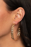 Climate CHAINge - Paparazzi Accessories - Gold Hoop Earings