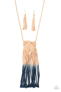 Look At MACRAME Now - Paparazzi Accessories - Blue Necklace