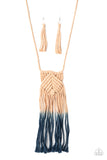 Look At MACRAME Now - Paparazzi Accessories - Blue Necklace