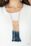 Look At MACRAME Now - Paparazzi Accessories - Blue Necklace