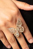 Flauntable Flutter - Paparazzi Accessories - Gold Butterfly Ring