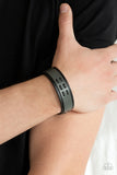 Blaze A Trail - Paparazzi Accessories - Black Leather Bracelet