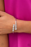 Defying Dazzle - Paparazzi Accessories - White Hinge Bracelet