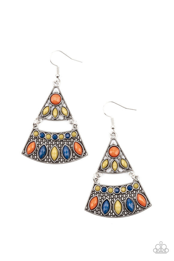 A Finishing Touch Jewelry Paparazzi 2pc Set: Magic Carpet Cruise - Orange Necklace & Magically Magnificent - Orange Earrings