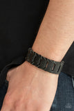 Knocked for a Loop - Paparazzi Accessories - Black Leather Bracelet