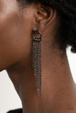 Divinely Dipping - Paparazzi Accessories - Black Earrings