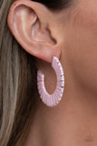 Paparazzi - A Chance of RAINBOWS - Paparazzi Accessories - Pink Hoop Earrings