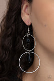 Cultured in Couture - Paparazzi Accessories - Black Earrings