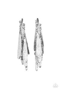 Pursuing The Plumes - Paparazzi Accessories - Silver Earrings