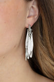 Pursuing The Plumes - Paparazzi Accessories - Silver Earrings