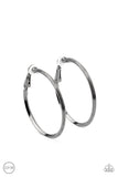 Etched in fine lines, a beveled gunmetal hoop curls around the ear for a classic look. Hoop measures approximately 1 1/2" in diameter. Earring attaches to a standard clip-on fitting.  Sold as one pair of clip-on earrings.