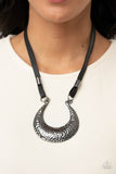 Majorly Moonstruck - Paparazzi Accessories - Black Leather Necklace