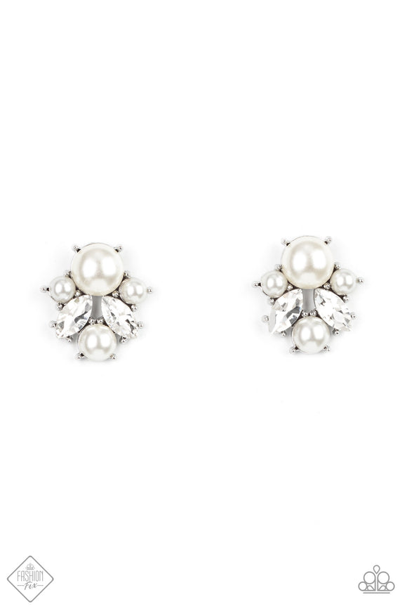 Royal Reverie - Paparazzi Accessories - White Post Earrings