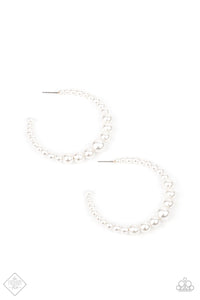 Glamour Graduate - Paparazzi Accessories - White Earrings