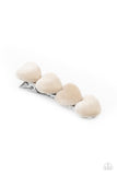 Velvet Valentine - Paparazzi Accessories - White Heart Hair Clips