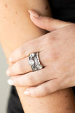 Pack It On - Paparazzi Accessories - Rhinestone Silver Ring