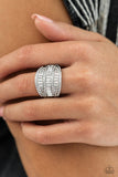 Red Carpet Redux - Paparazzi Accessories - White Rhinestone Ring