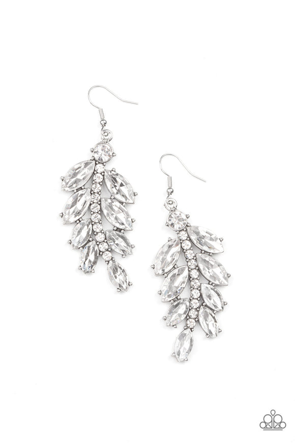 Ice Garden Gala - Paparazzi Accessories - White Earrings