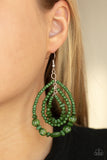 Prana Party - Paparazzi Accessories - Green Earrings
