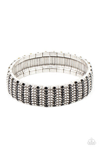 Silver Black Stretch Bracelet