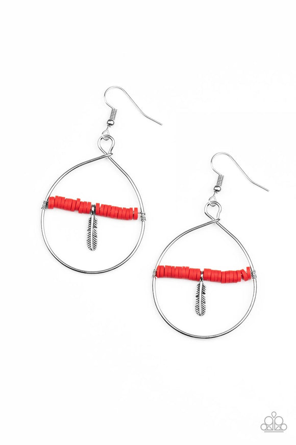 Free Bird Freedom - Paparazzi Accessories - Red Earrings