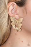 Blushing Butterflies - Paparazzi Accessories - Gold Earrings