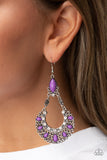 Fluent in Florals - Paparazzi Accessories - Purple Earrings