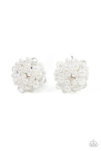 Bunches of Bubbly - Paparazzi Accessories - White Post Earrings