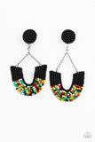 Make it RAINBOW - Paparazzi Accessories - Black Seed Bead Earrings