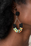 Make it RAINBOW - Paparazzi Accessories - Black Seed Bead Earrings