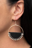 Lavishly Laid Back - Paparazzi Accessories - Black Gold Earrings