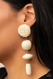 Twine Tango - Paparazzi Accessories - White Earrings