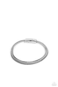 Cable Train - Paparazzi Accessories - Men's Silver Magnetic Bracelet