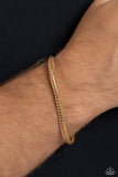 Cable Train - Paparazzi Accessories - Men's Gold Magnetic Bracelet