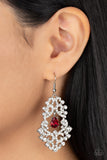 Sociable Sparkle - Paparazzi Accessories - Red Earrings